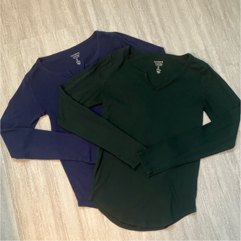 GAP 2-pack favorite notch neck long sleeve tees
